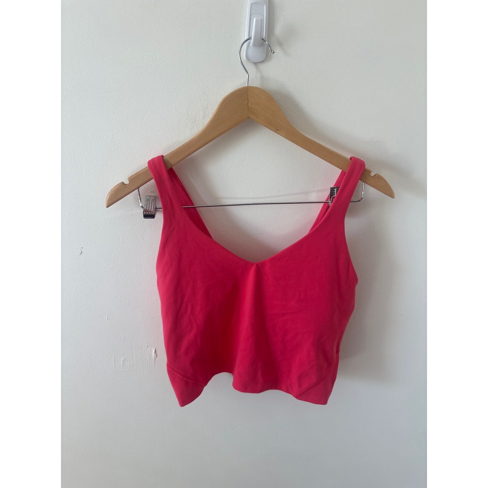 Lululemon Align Tank Top Pink Nulu Cropped Yoga Bra LW1DUDS Size 8